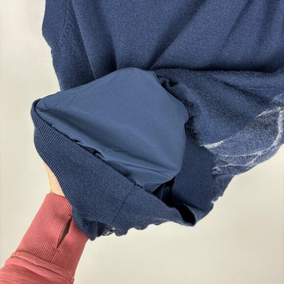 Smith & Tweed Golf Sweater Vest Merino Wool Blue Argyle quarter-zip Medium Prep - Picture 7 of 9